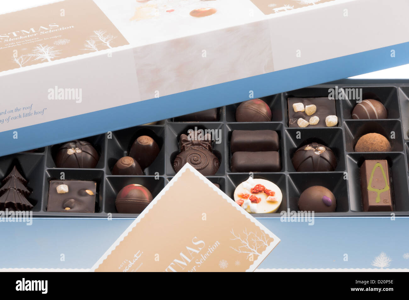 Hotel Chocolat, British coltivatore premium e cioccolatiere marca - Sleekster natale nella casella di selezione. Foto Stock