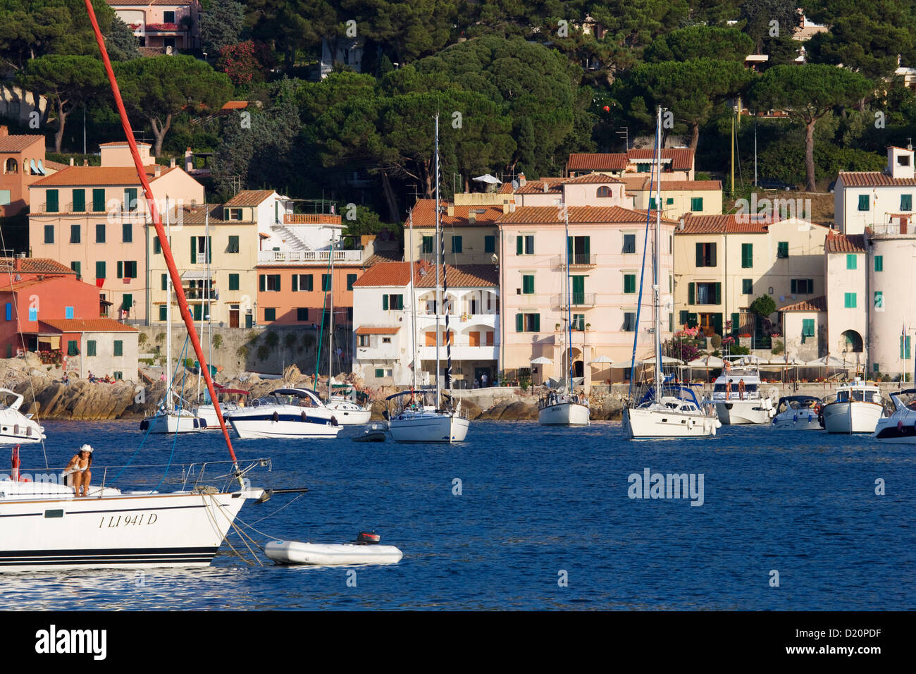 Barche a Marciana Marina, Isola d'Elba, Toscana, Italia, Europa Foto Stock