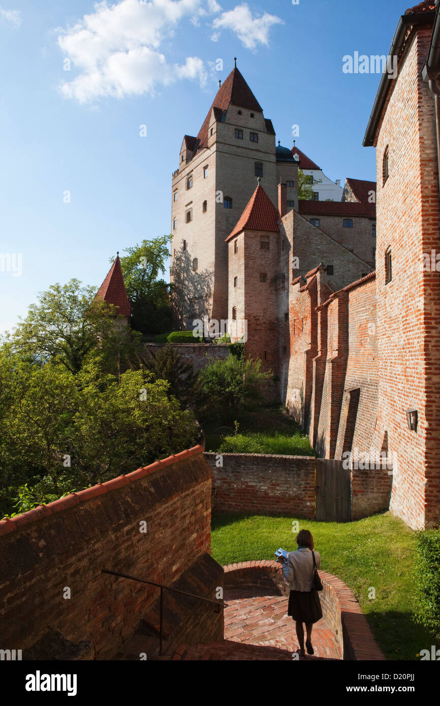 Castello Trausnitz sopra la città di Landshut, Bassa Baviera, Baviera, Germania, Europa Foto Stock
