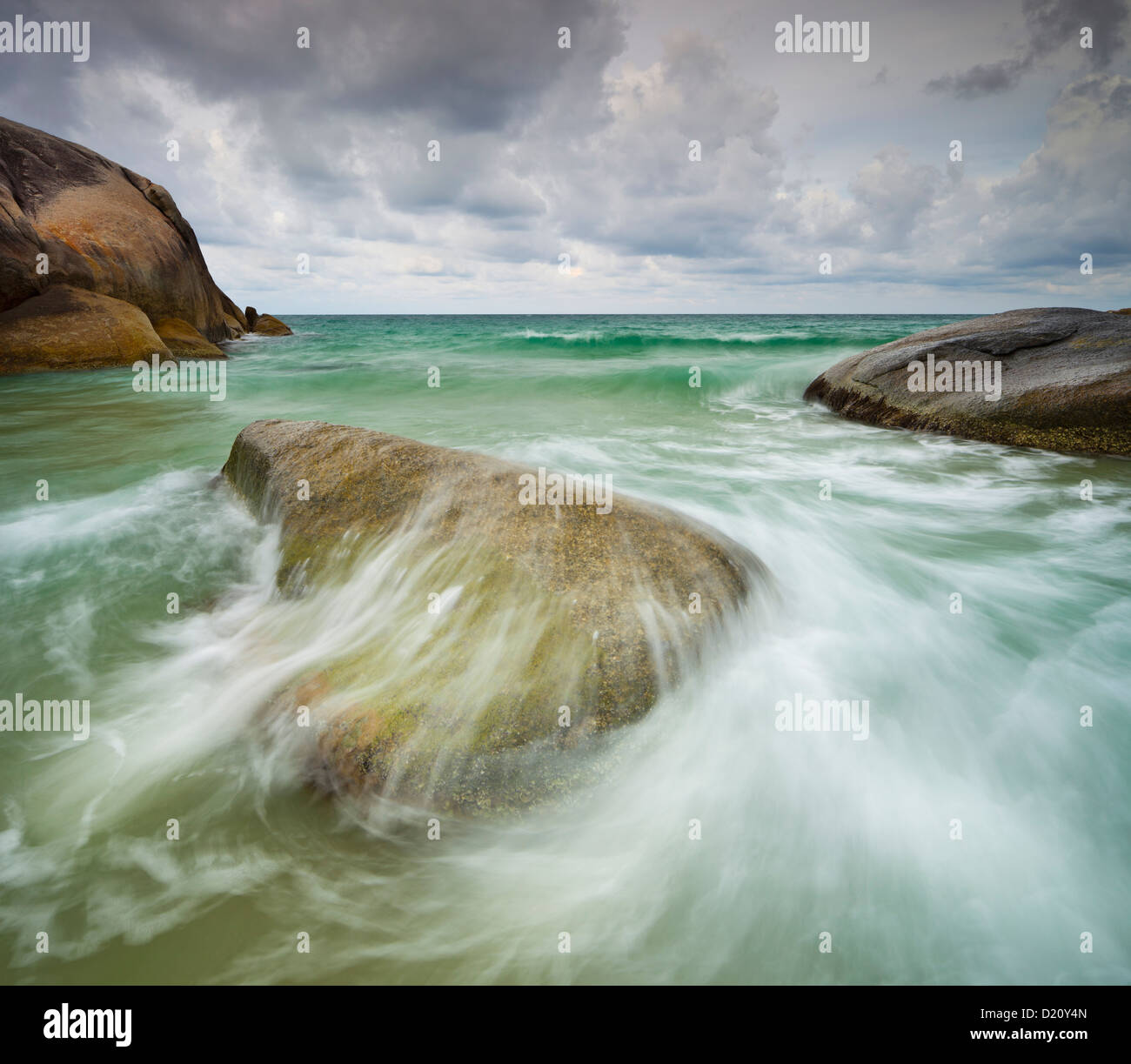 Onde del Thong Reng Beach, Koh Phangan Isola, Thailandia Foto Stock