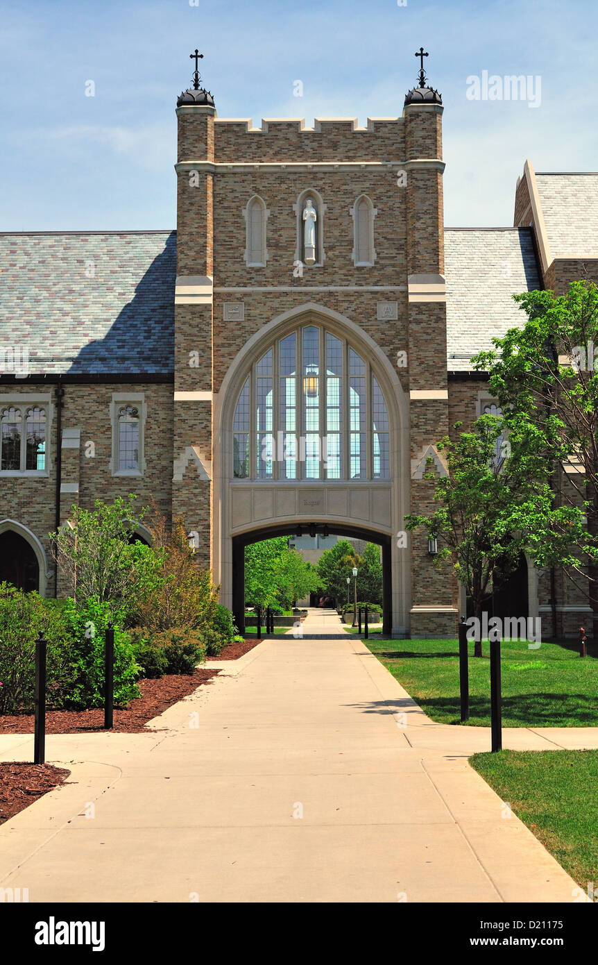 Stati Uniti d'America Indiana South Bend università di Notre Dame Archway Foto Stock