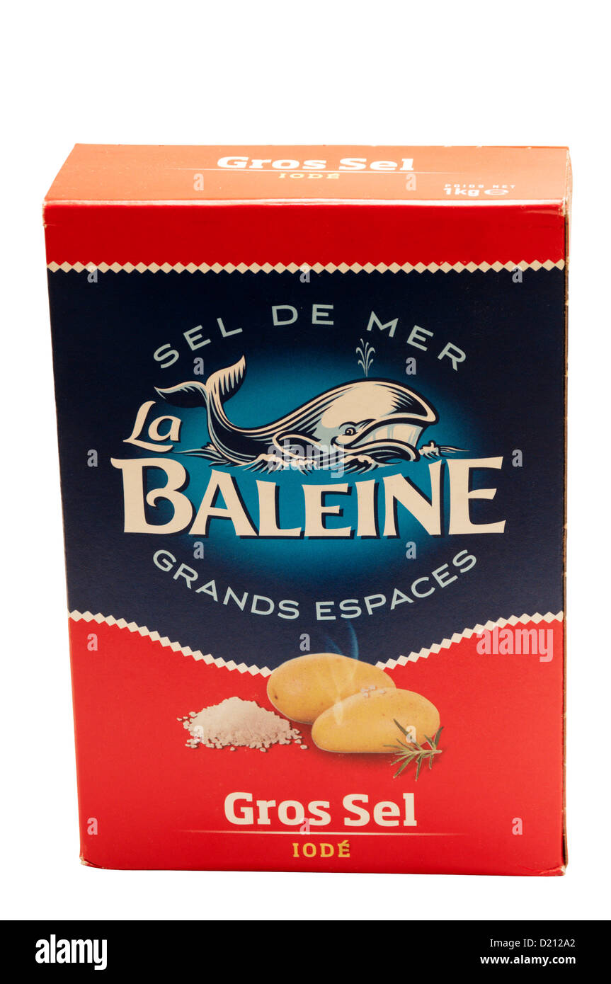 Una scatola di sale francesi. Foto Stock