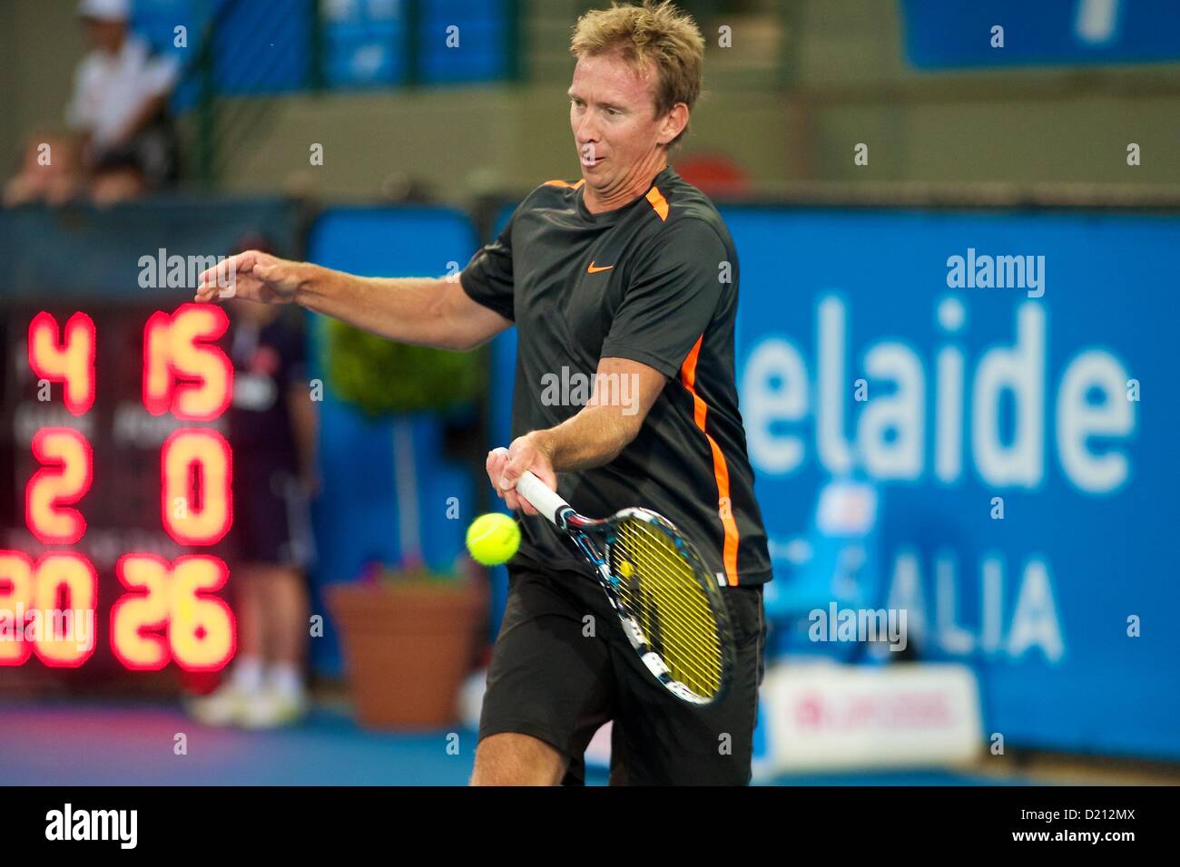 08.01.2013. Adelaide, Australia. WAYNE ARTHURS - Azione dal giorno 1 del mondo challenge tennis giocato al Memorial Drive, Adelaide, Australia del Sud, Martedì, Gennaio 8th, 2013. Foto Stock