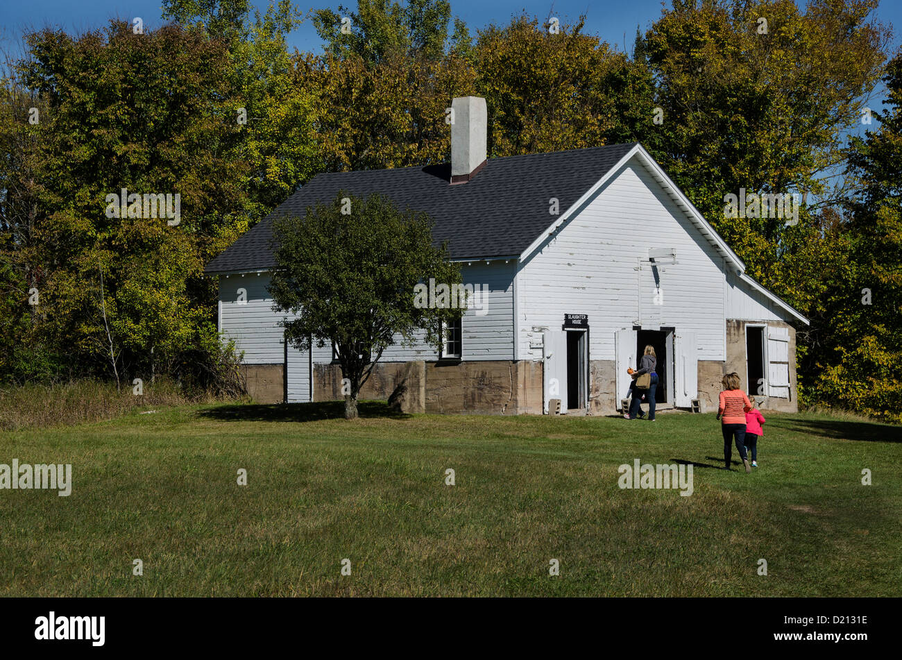 Il macello al Camp 5 Logging Camp nel Northwoods città di Laona, Wisconsin Foto Stock