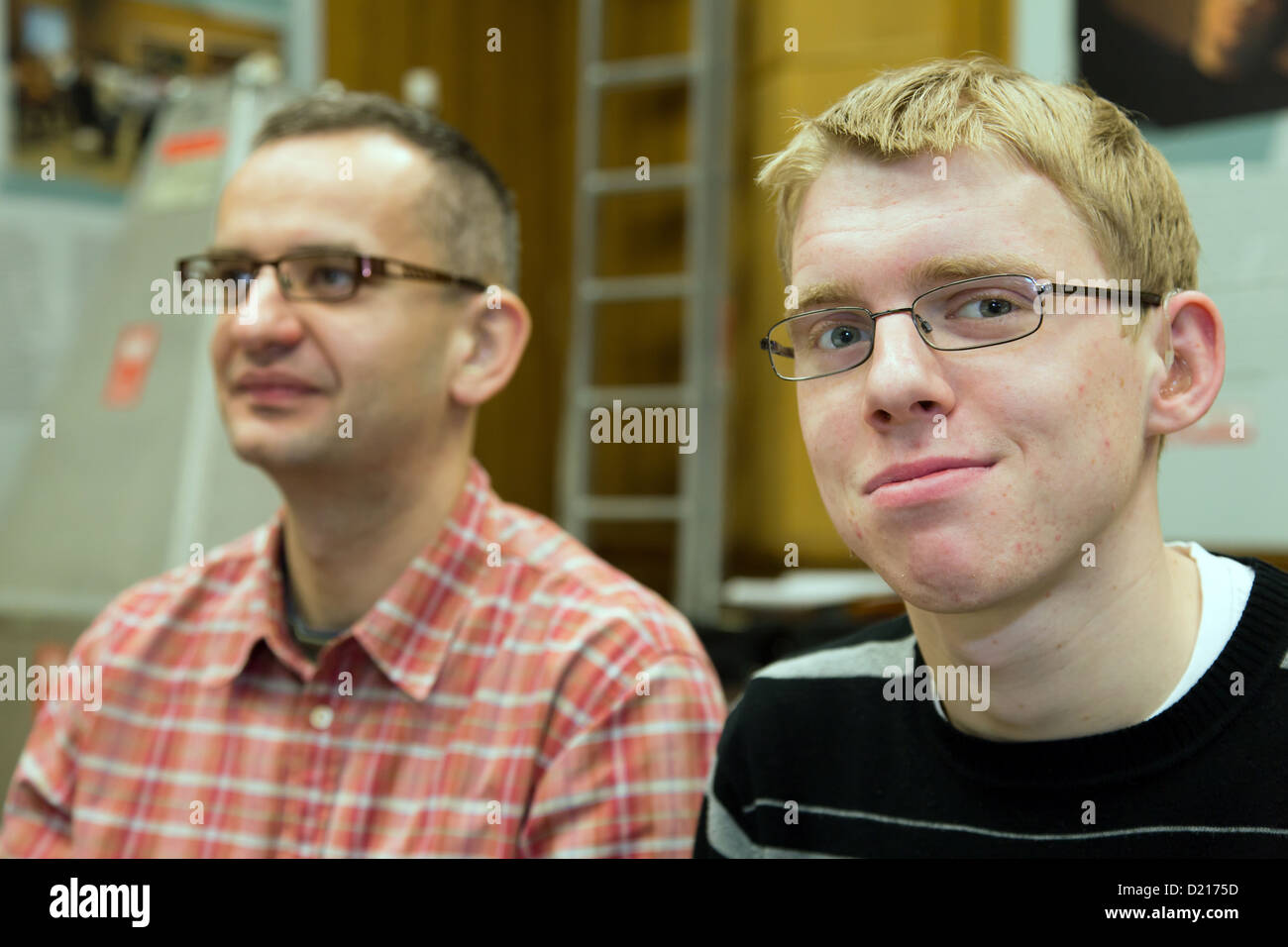 Poznan, Polonia, le persone con perdita di udito al concerto di prove Foto Stock
