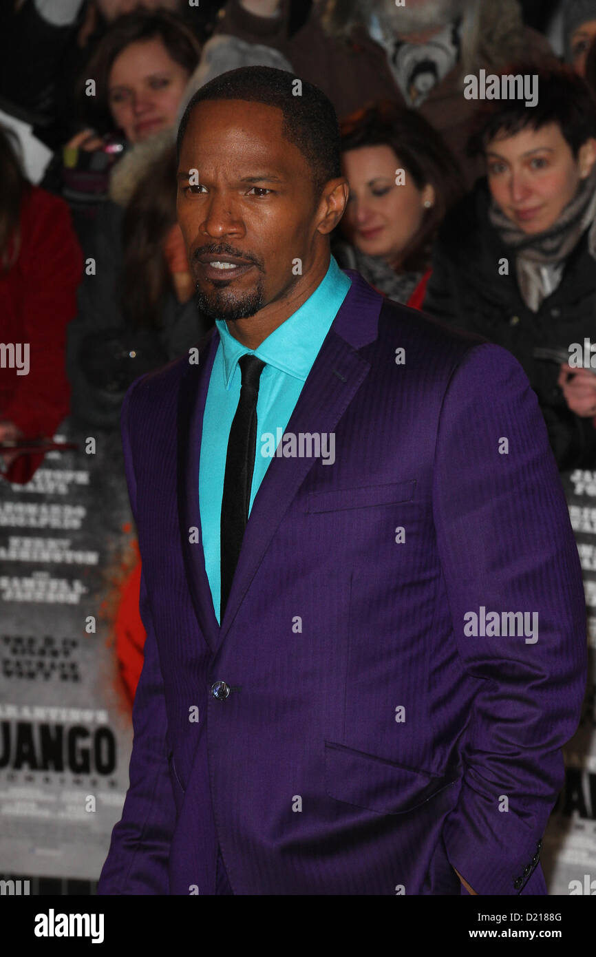 Londra, UK, 10/01/2013: Jamie Foxx arriva per il Django Unchained - UK film premiere in Leicester Square. Credito: Simon Matthews / Alamy Live News Foto Stock