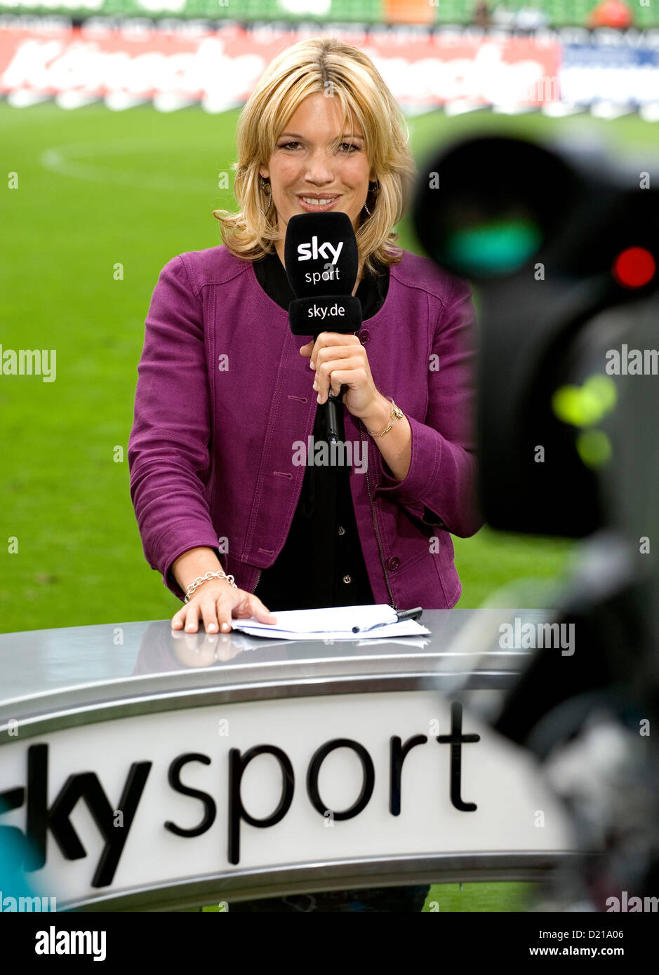 Bremerhaven, Germania, Jessica Kastrop dalla pay-tv canale sky Foto Stock