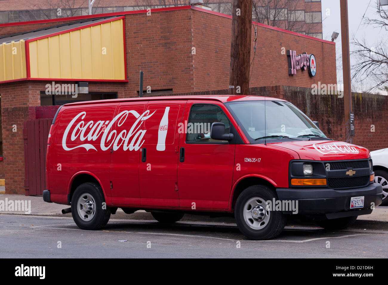 Consegna Coca-Cola van - USA Foto Stock