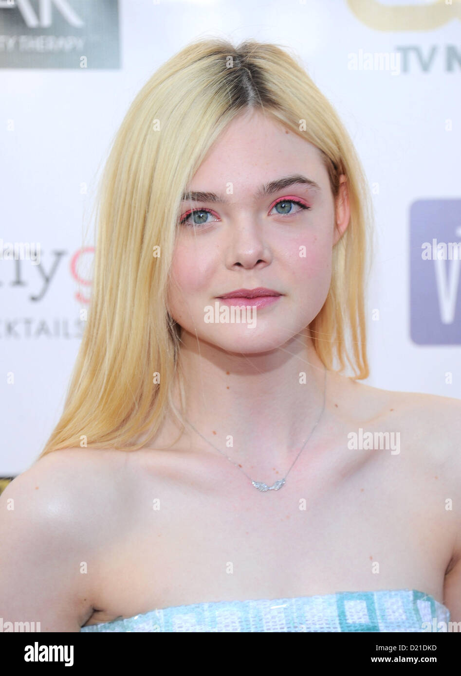 Elle Fanning arriva alla diciottesima edizione critica scelta film Awards a Santa Monica, California, Stati Uniti d'America, 10 Gennaio 2013 Foto Stock
