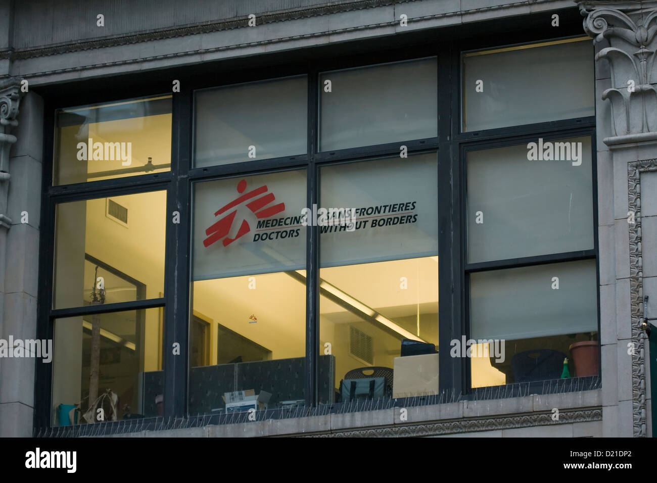 New York City Ufficio di Medici Senza Frontiere anche noto come Médecins Sans Frontières su 7 Ave. & 29Th Street a Manhattan Foto Stock