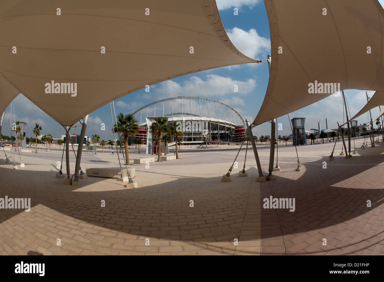 L'Aspire Zona Città dello sport nella foto a Doha, Qatar, 09 gennaio 2013. Foto: Peter Kneffel Foto Stock