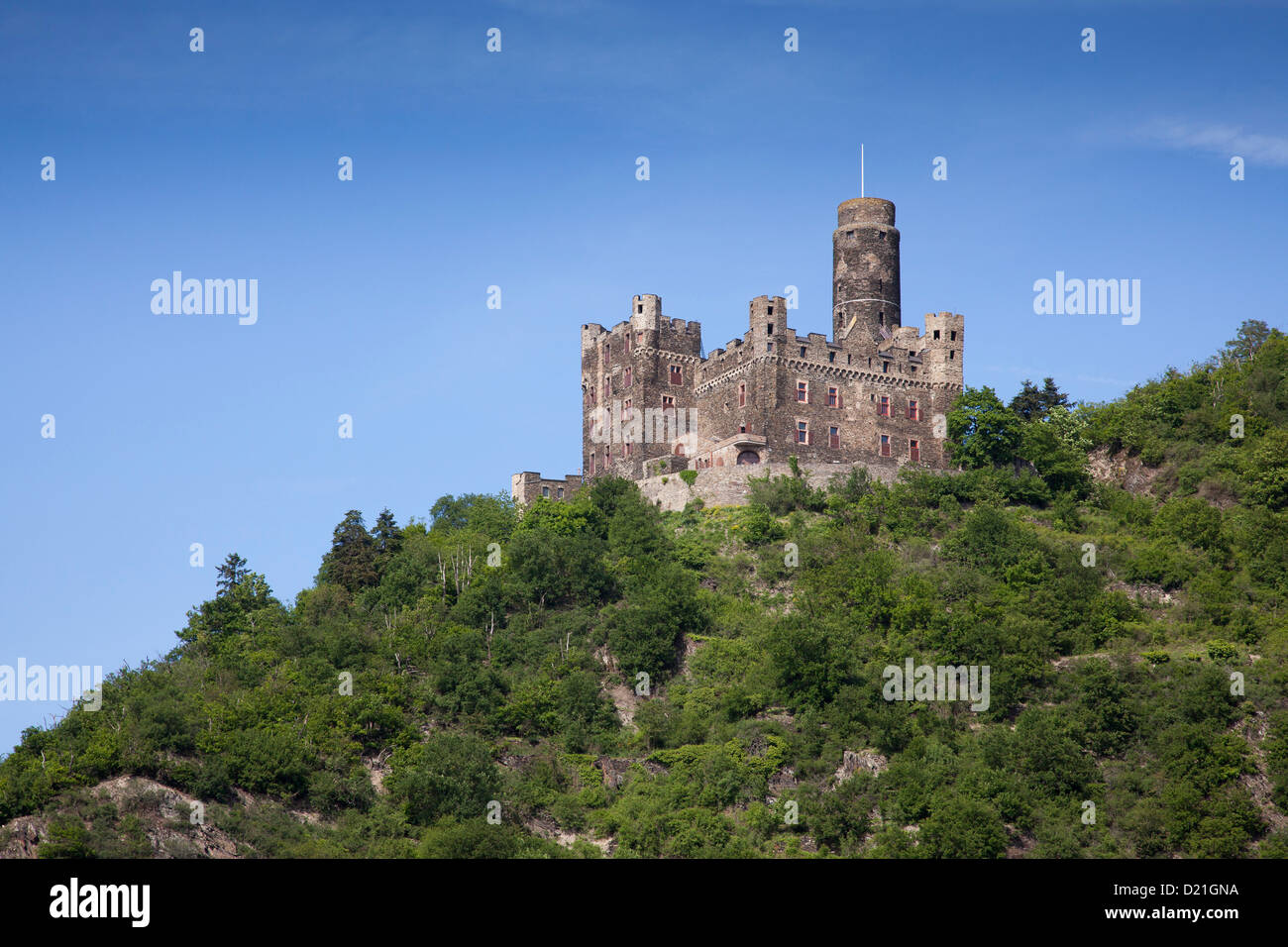 Liebenstein castello sopra la valle del Reno, Kamp Bornhofen, Renania-Palatinato, Germania, Europa Foto Stock