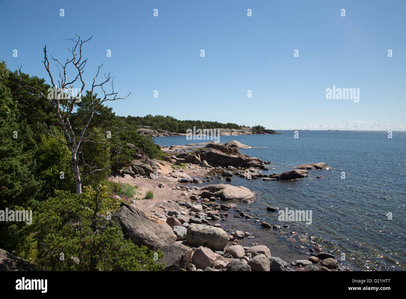 Coste rocciose, Hanko, Finlandia meridionale, Finlandia, Europa Foto Stock