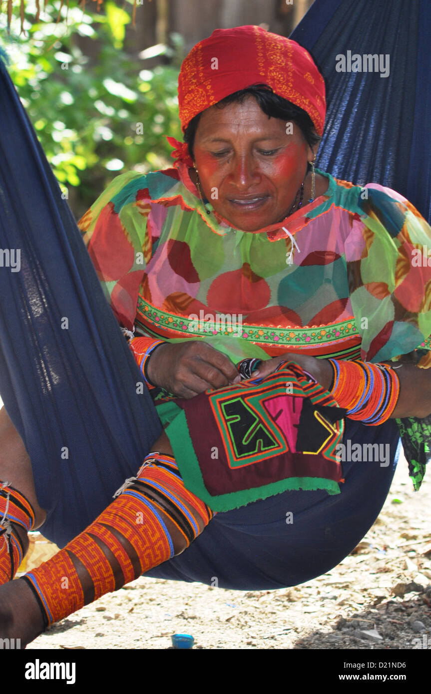 San Blás (Panama): Playon Chico, villaggio di Kuna Yala Foto Stock