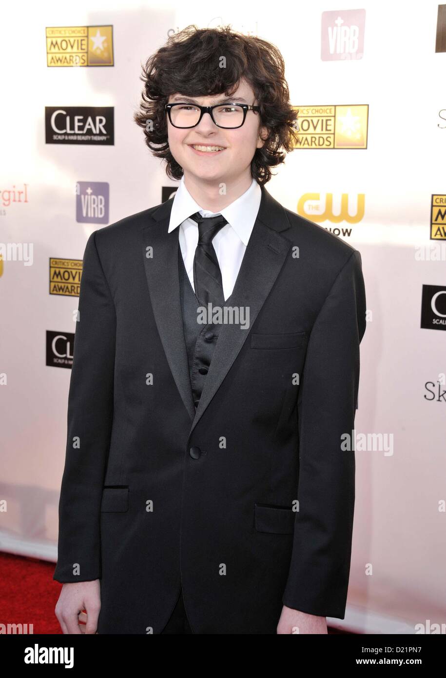 Gen. 10, 2013 - Los Angeles, California, Stati Uniti - Jared Gilman frequentando la diciottesima edizione critica' Choice Movie Awards Red Carpet arrivi presso Barker appendiabiti in Santa Monica, in California, il 10 gennaio 2013. 2013(Immagine di credito: © D. lunga/Globe foto/ZUMAPRESS.com) Foto Stock