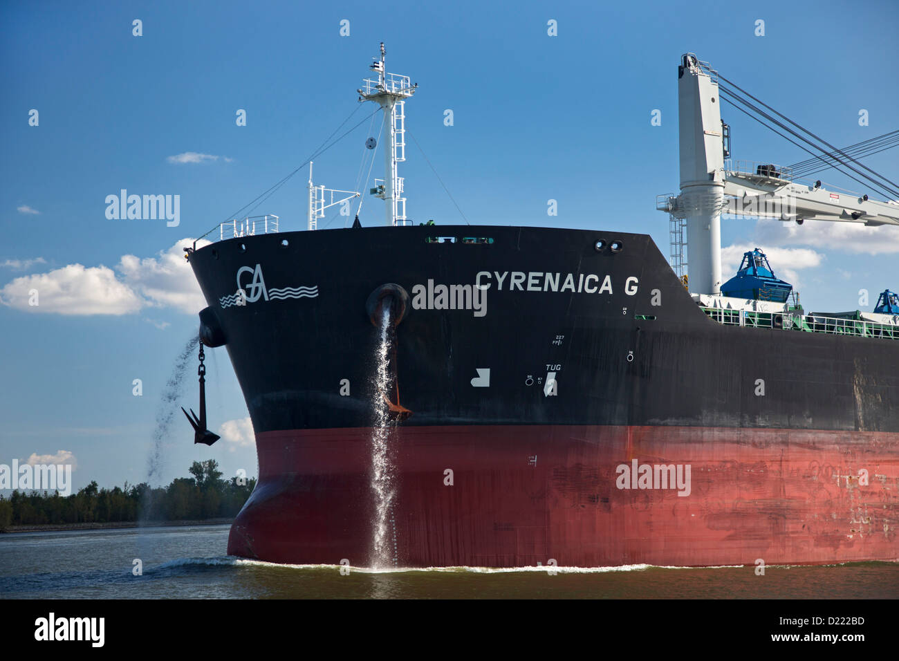 Pointe a la Hache, Louisiana - Spedizione sul fiume Mississippi al di sotto di New Orleans. Foto Stock