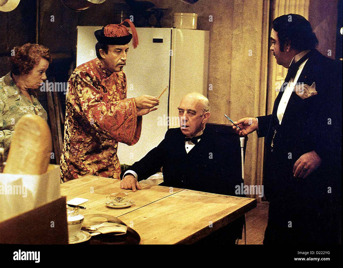 Eine Leiche Zum Dessert omicidio dalla morte Elsa Lancaster, Peter Sellers, Alec Guinness, James Coco Miss Marples (Elsa Foto Stock
