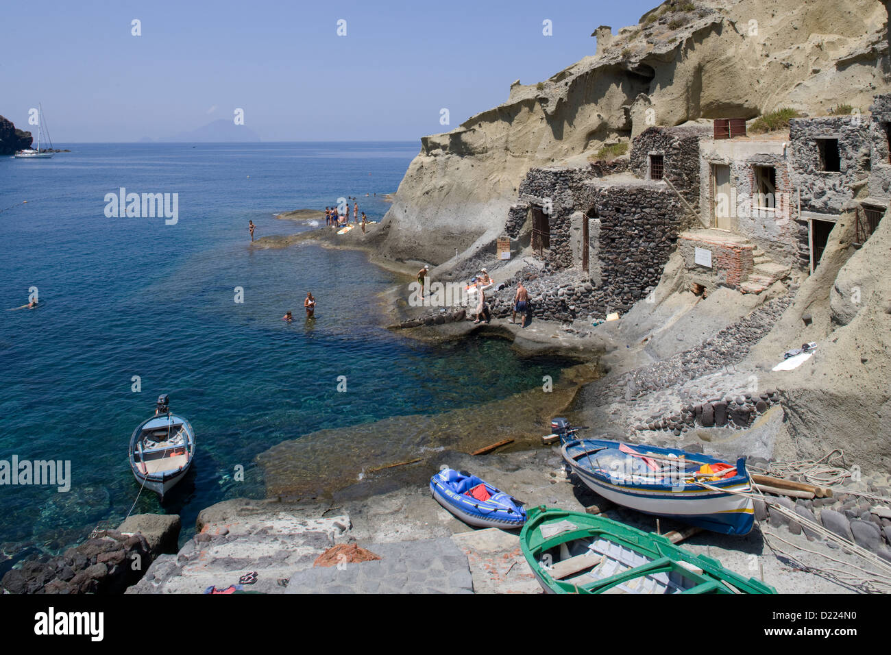 Le Isole Eolie: Isola di Salina - Pollara "spiaggia" Foto Stock