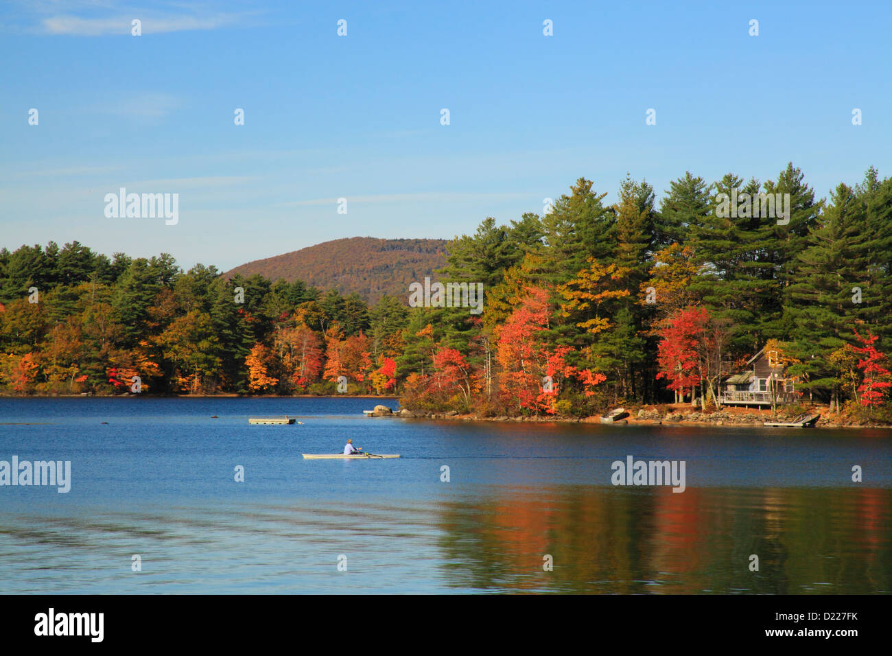 Lago Megunticook, Camden, Maine, Stati Uniti d'America Foto Stock