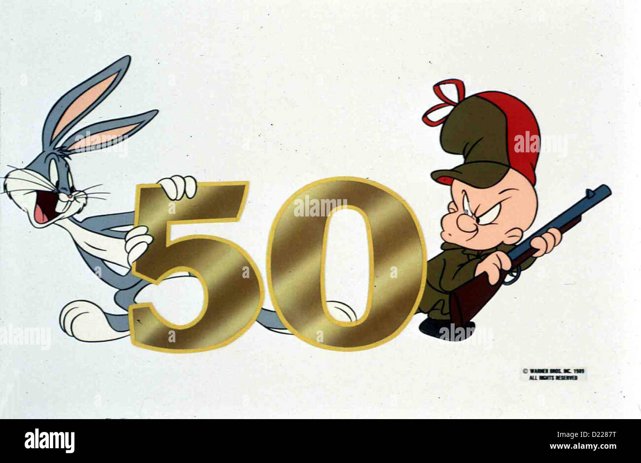 Buon compleanno Bugs Buon Compleanno Bugs Bugs Bunny mit Elmer Fudd.Caption locale *** 1989 Warner Brothers Foto Stock
