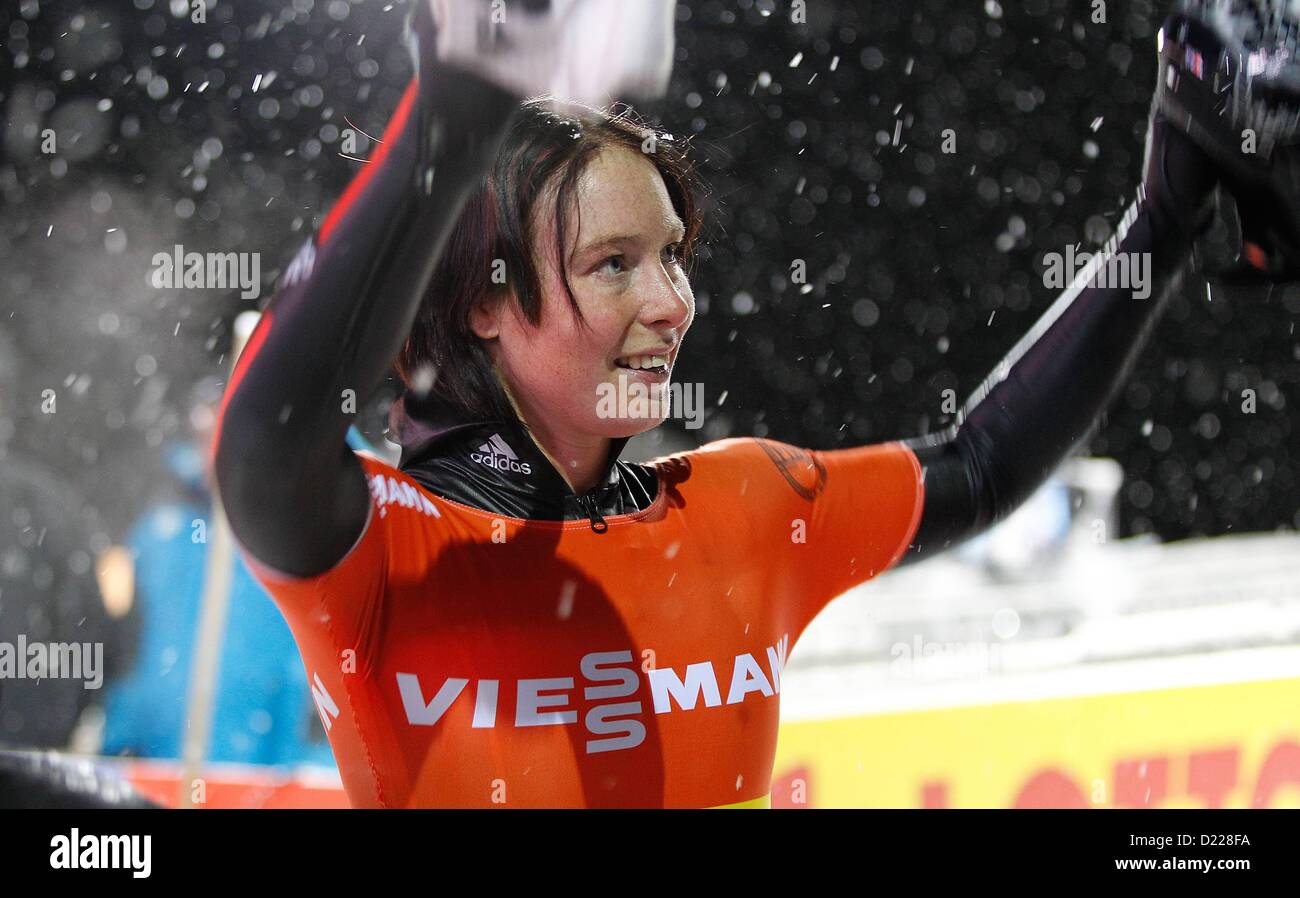 Koenigssee, Germania. 11 gennaio 2013. Lo scheletro FIBT Coppa del Mondo donne immagine mostra Marion Thees ger Foto Stock