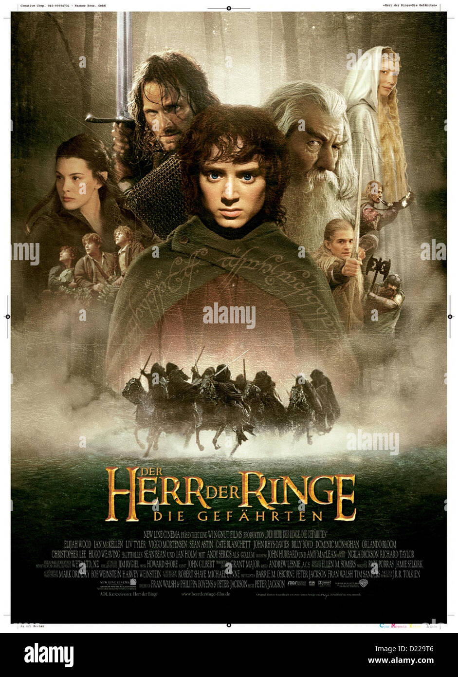 Der Herr Der Ringe - Die Gefaehrten Il signore degli anelli - La compagnia dell'anello, il poster.Caption locale *** 2001 -- Foto Stock