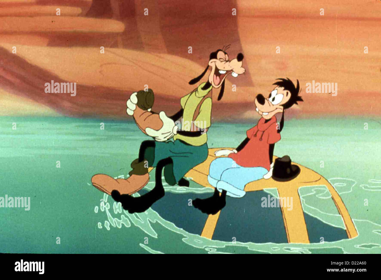 Pippo - Der Film Film Goofy, Goofy, Max Auch wenn sie einmal vom Weg abkommen verlieren Pippo und sein Sohn Max nicht den Foto Stock