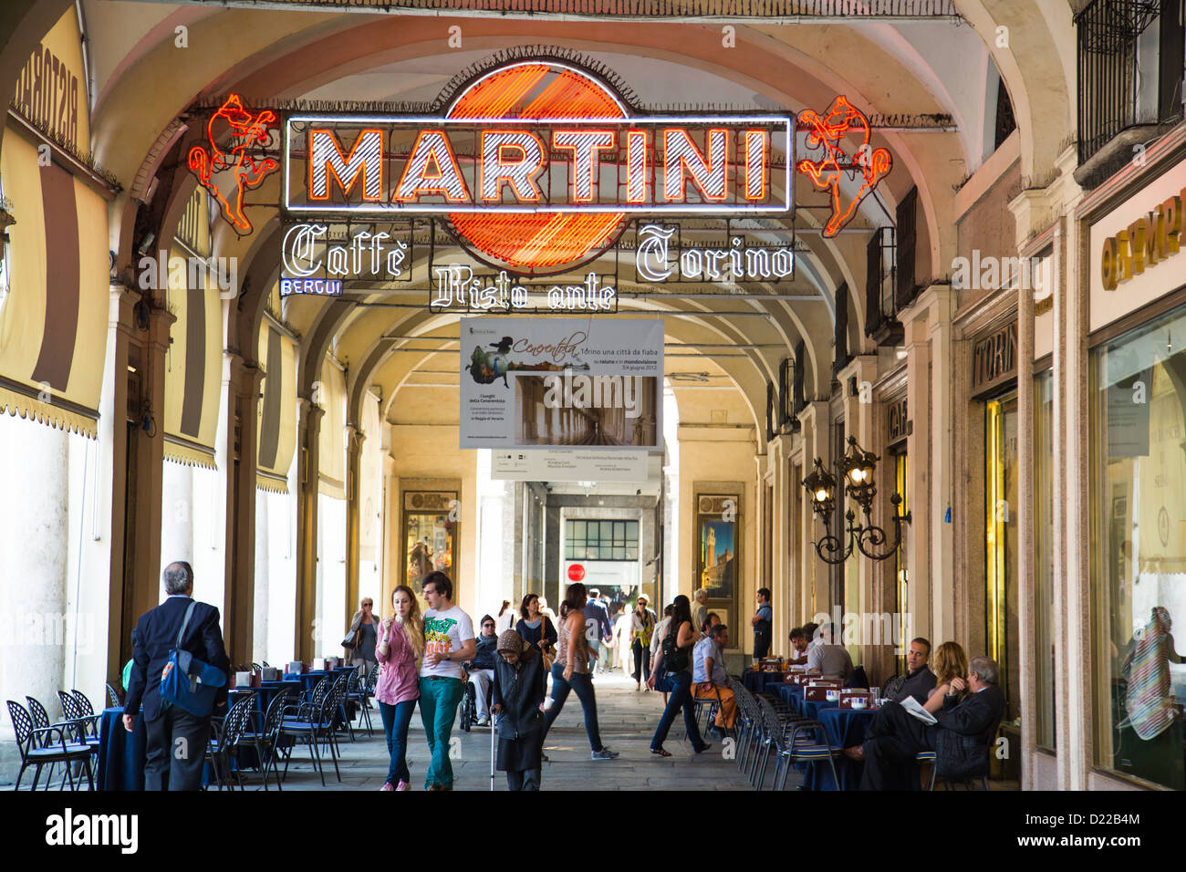 Il famoso segno Martini a Torino Italia Foto Stock