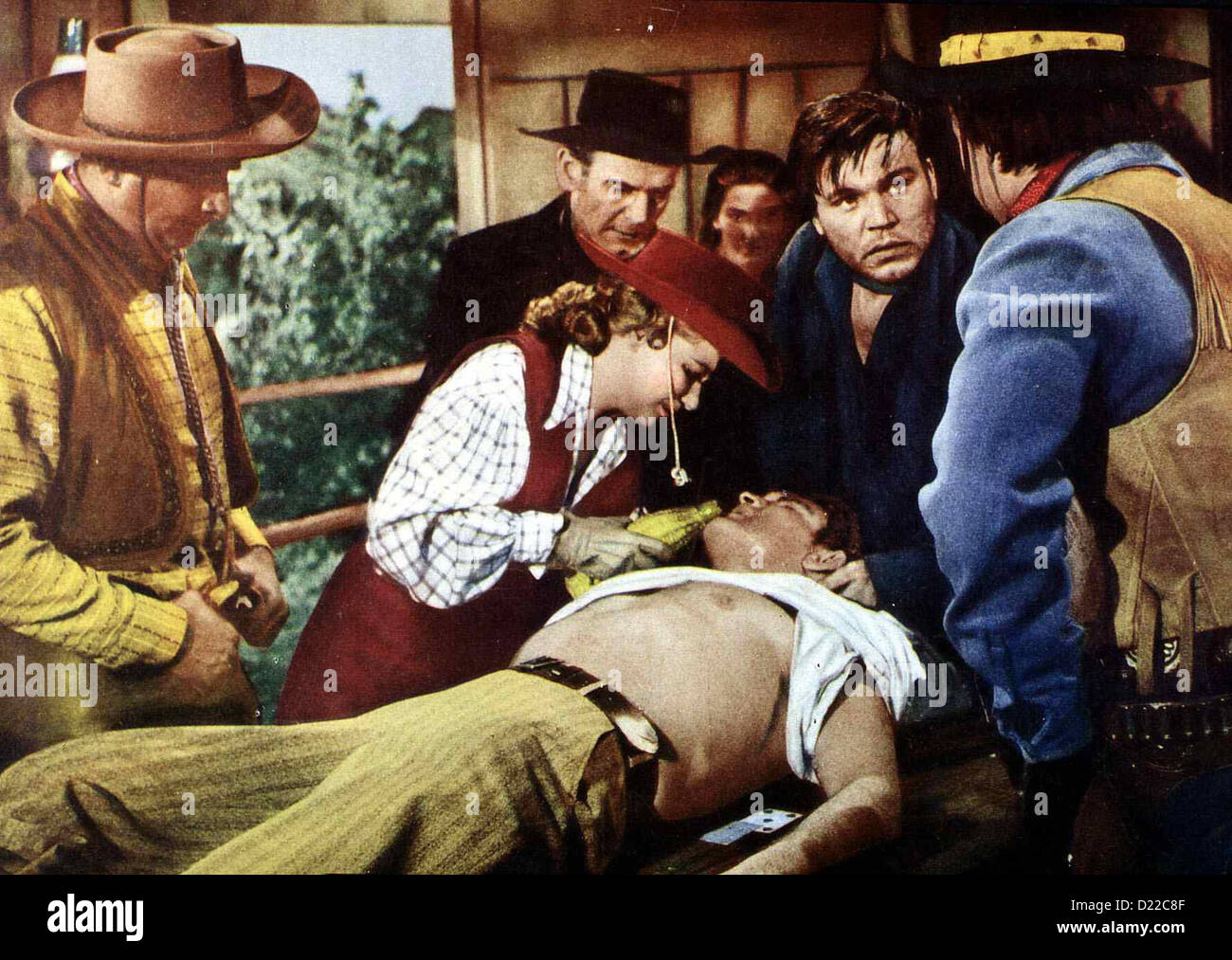 Pistola Revolvermänner Fratelli Buster Crabbe, Ann Robinson, Neville Brand In der Hoffnung seinen Bruder zu bekehren, hilft Ciad Foto Stock