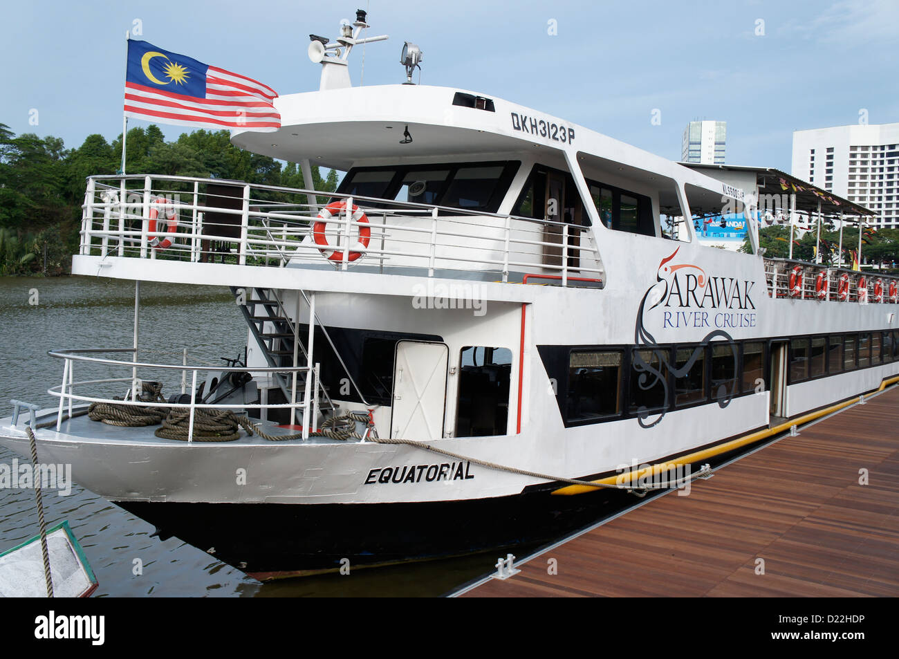 Fiume Sarawak crociera in barca di Kuching Foto Stock
