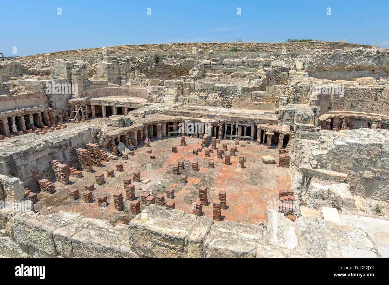 Rovine della città antica Kourion in Cipro Foto Stock