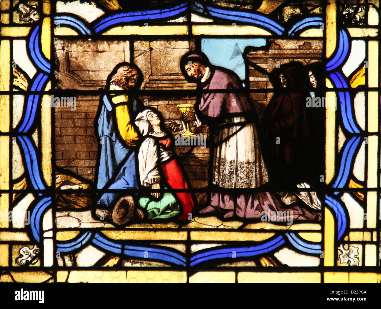 San Carlo Borromeo, vetrate colorate da Saint Germain-l'Auxerrois chiesa, Parigi Foto Stock