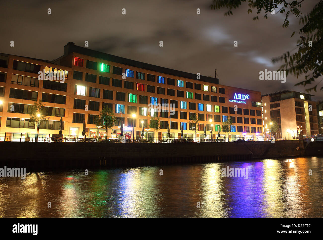 Berlino, Germania, ARD studio principale durante la festa delle luci 2012 Foto Stock