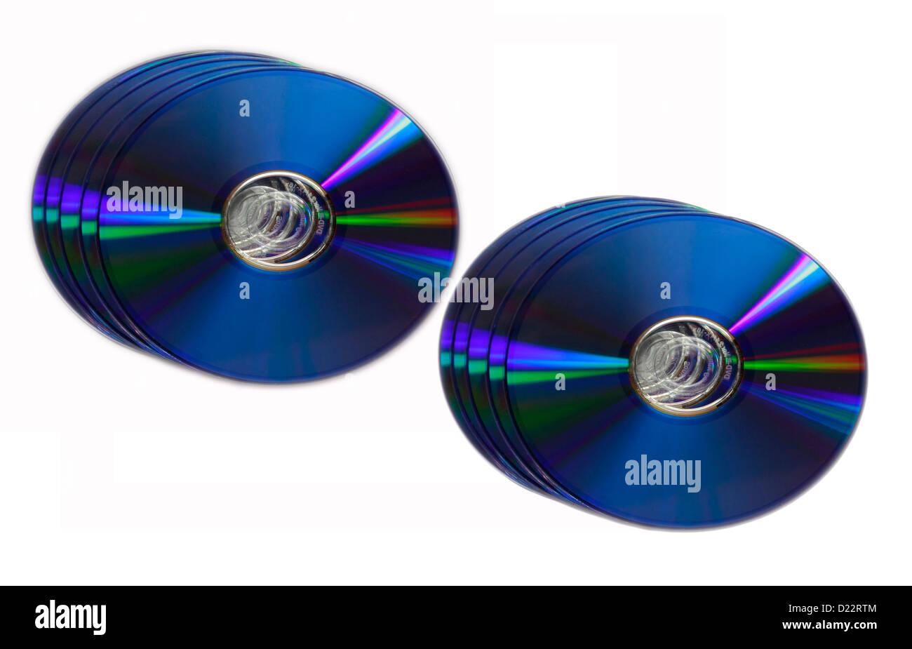 Una pila di dischi DVD disposte insieme Foto Stock
