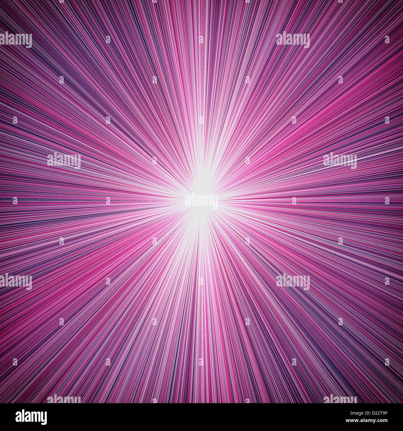 Star burst, lampeggiante raggi viola Foto Stock