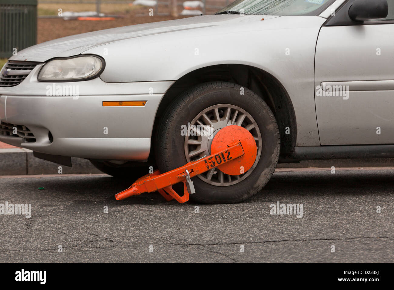 Il bloccaggio delle ruote di auto - USA Foto Stock