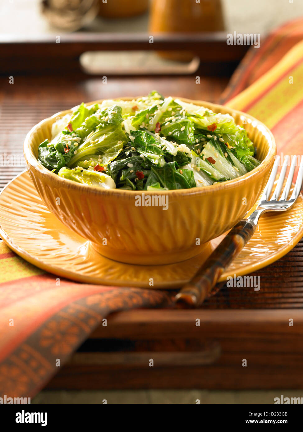 Il SESAMO aglio cavolo cinese insalata Foto Stock