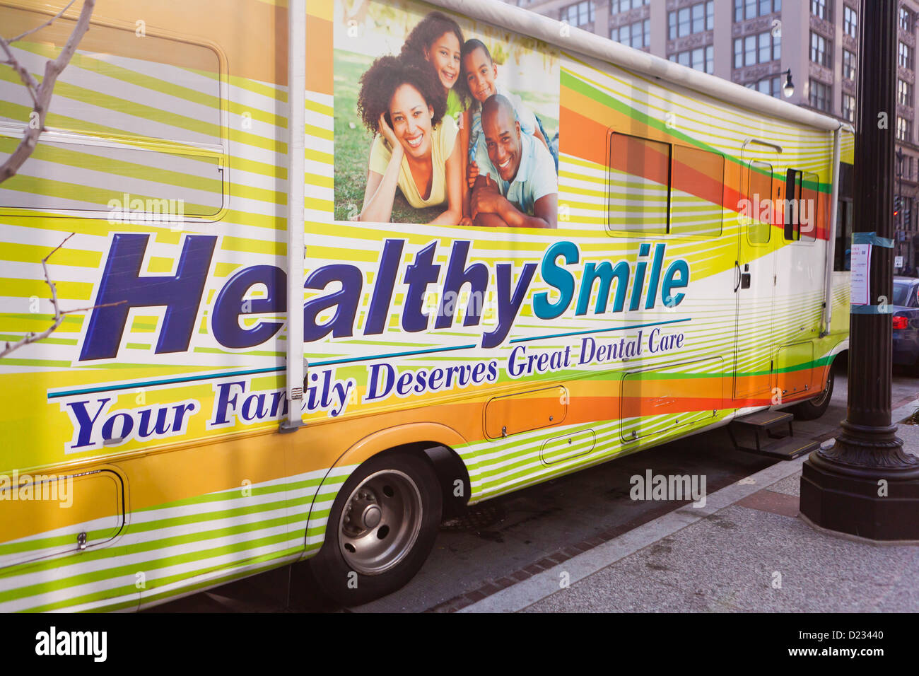 HealthySmile mobile cura dentale Foto Stock