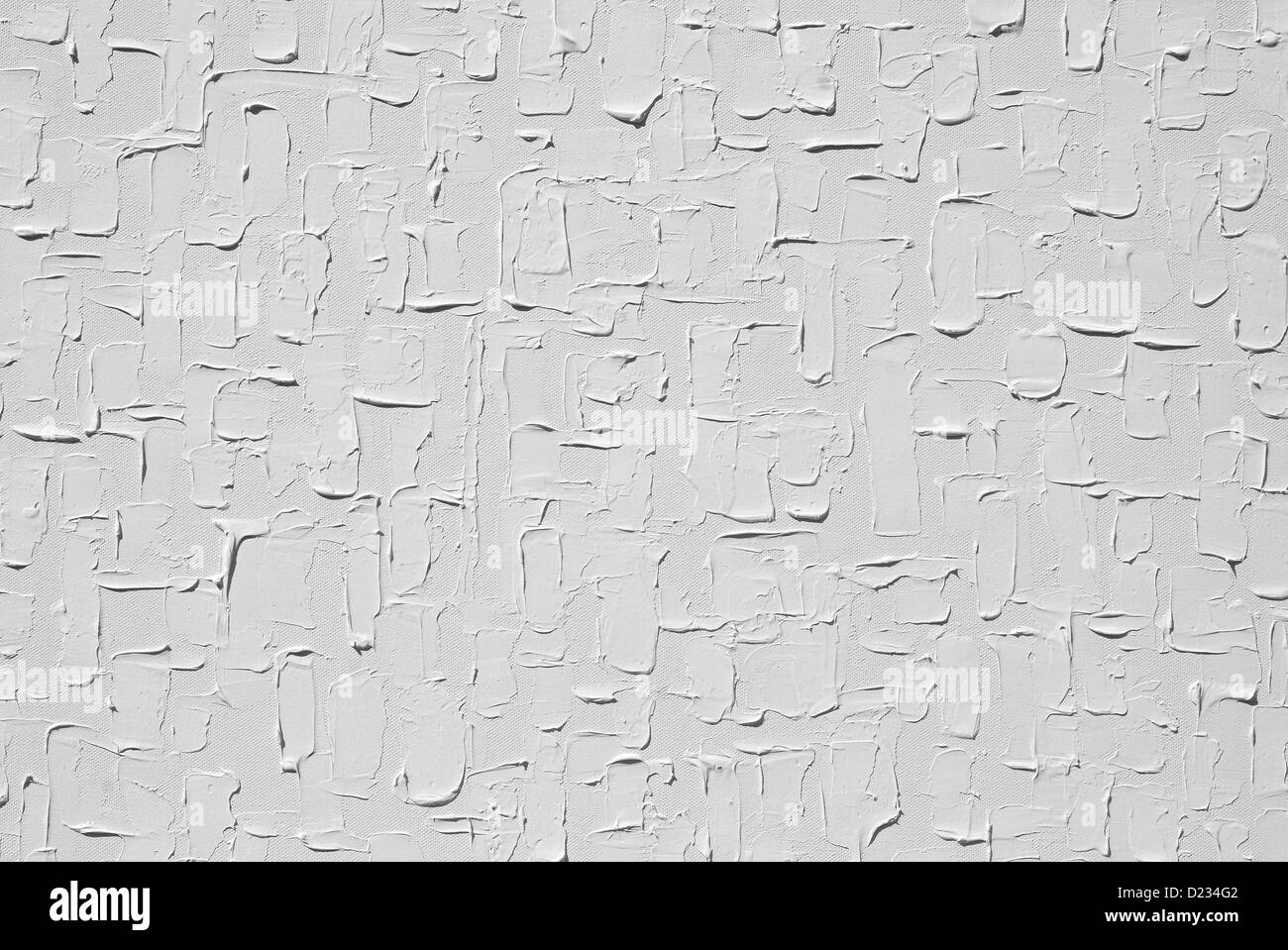 Texture bianche pennellate di background su tela Foto Stock