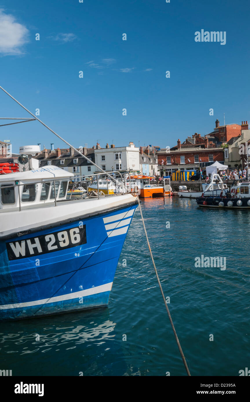 Barche da pesca porto Weymouth Dorset Inghilterra Foto Stock