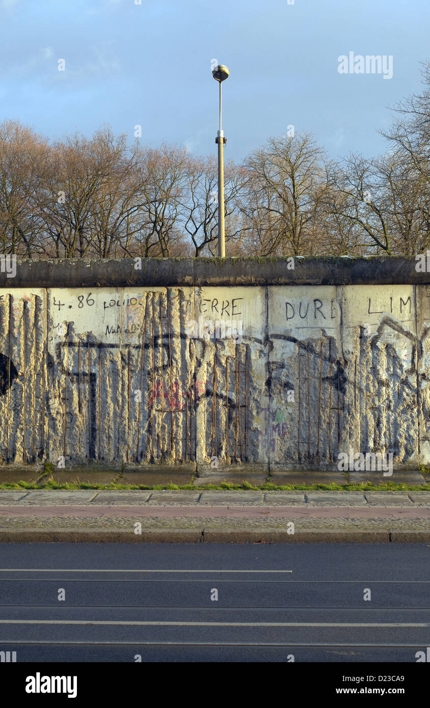 Berlino, Germania, il muro di Berlino in Bernauer Strasse Foto Stock