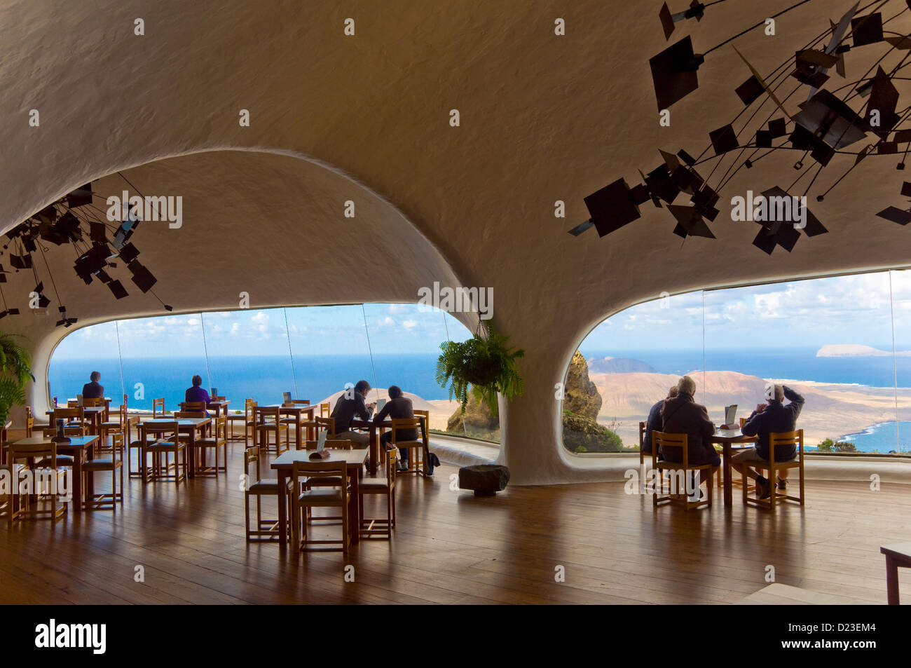 Vista di Isla La Graciosa dal Mirador del Rio, Lanzarote, Isole Canarie, Spagna Foto Stock