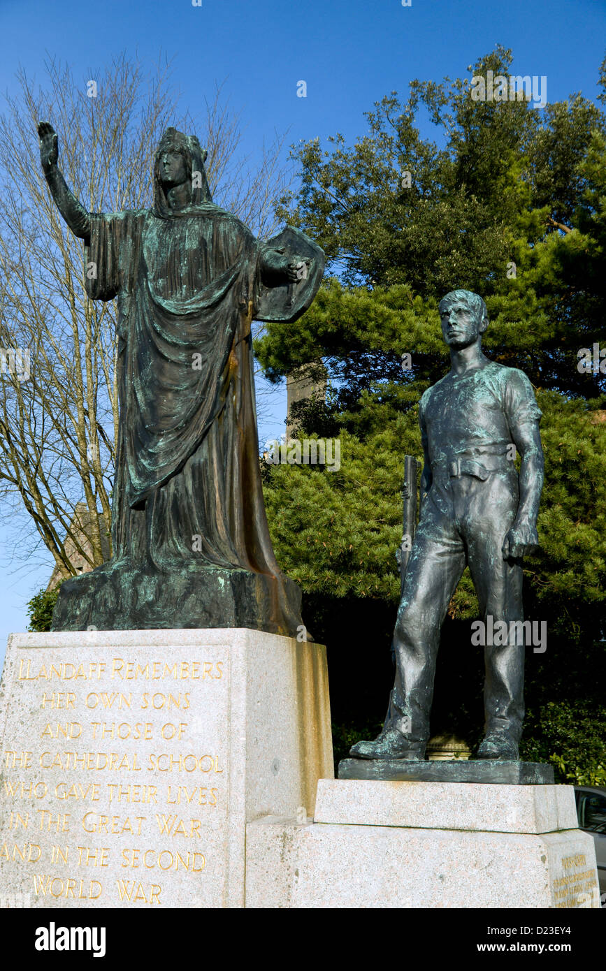 War Memorial, da William Goscombe John 1924 Llandaff, Cardiff Wales, Regno Unito Foto Stock