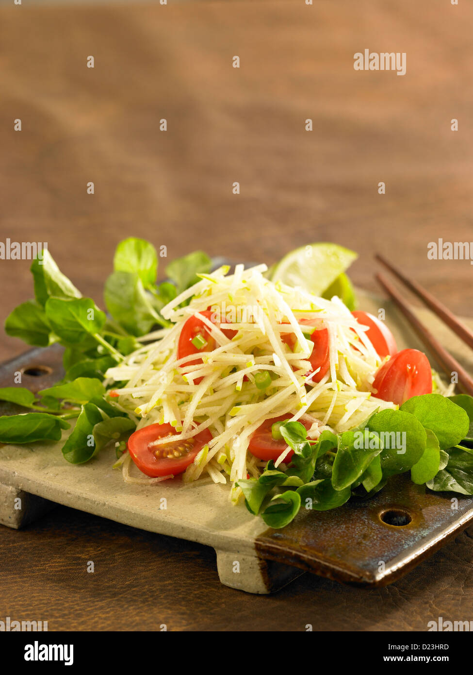 Simulazione di papaia verde insalata Foto Stock