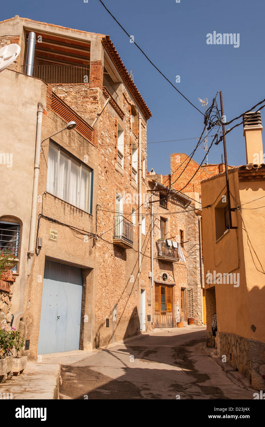 Il vecchio villaggio di Pratdip , Costa Dorada , Spagna Foto Stock
