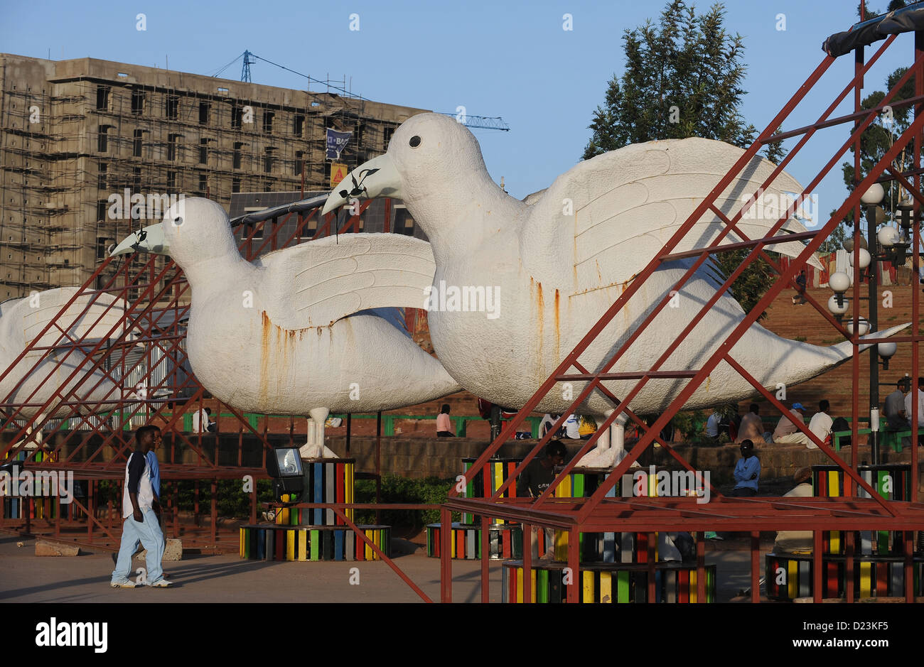 Addis Abeba, Etiopia, la pubblicità della compagnia aerea Dreamliner Foto Stock