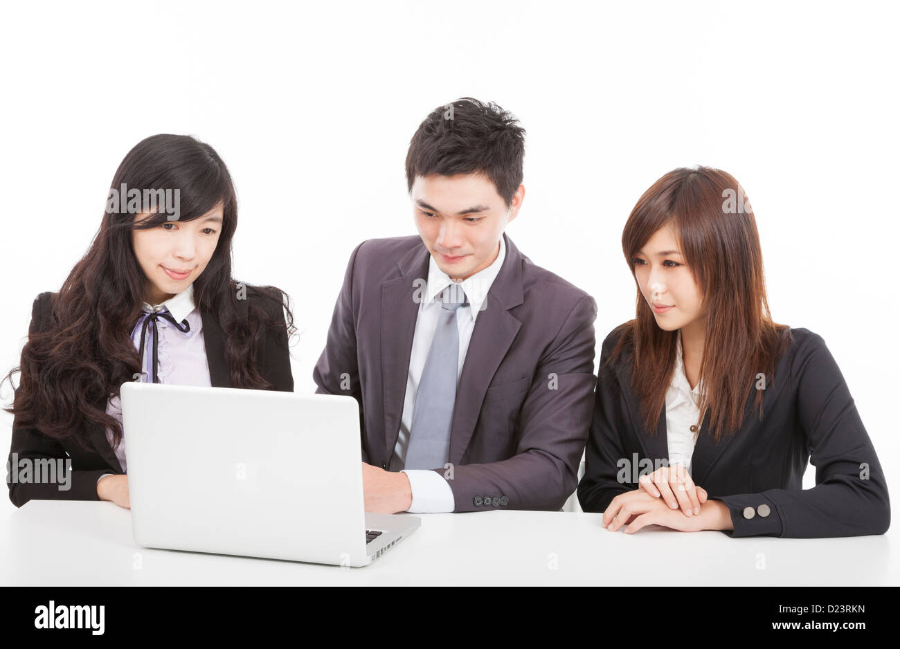 Business group lavora con il computer portatile Foto Stock