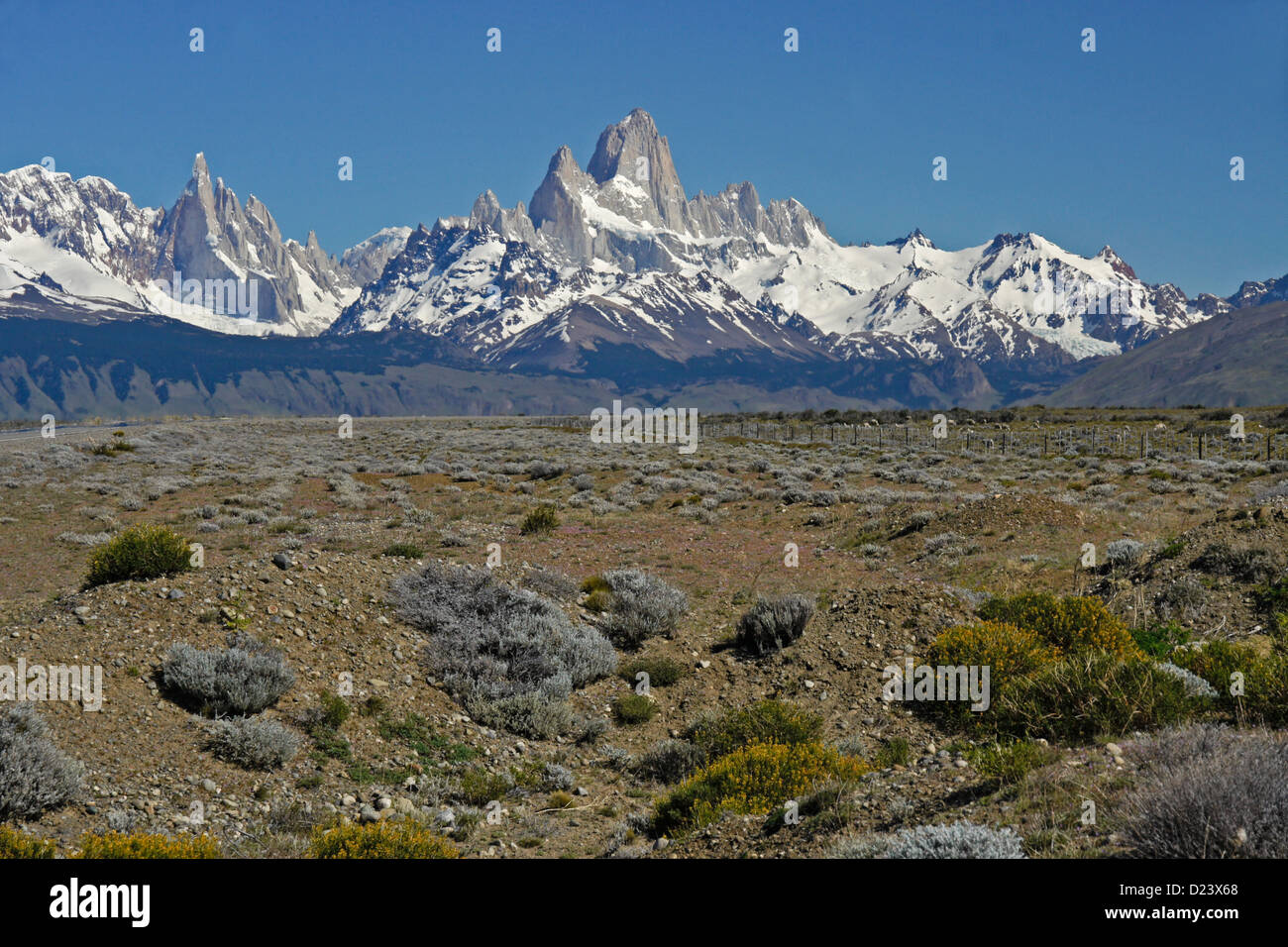 Cerro Torre, il Monte Fitz Roy e gamma Fitz Roy di Los Andes Los Glaciares NP, Patagonia, Argentina Foto Stock