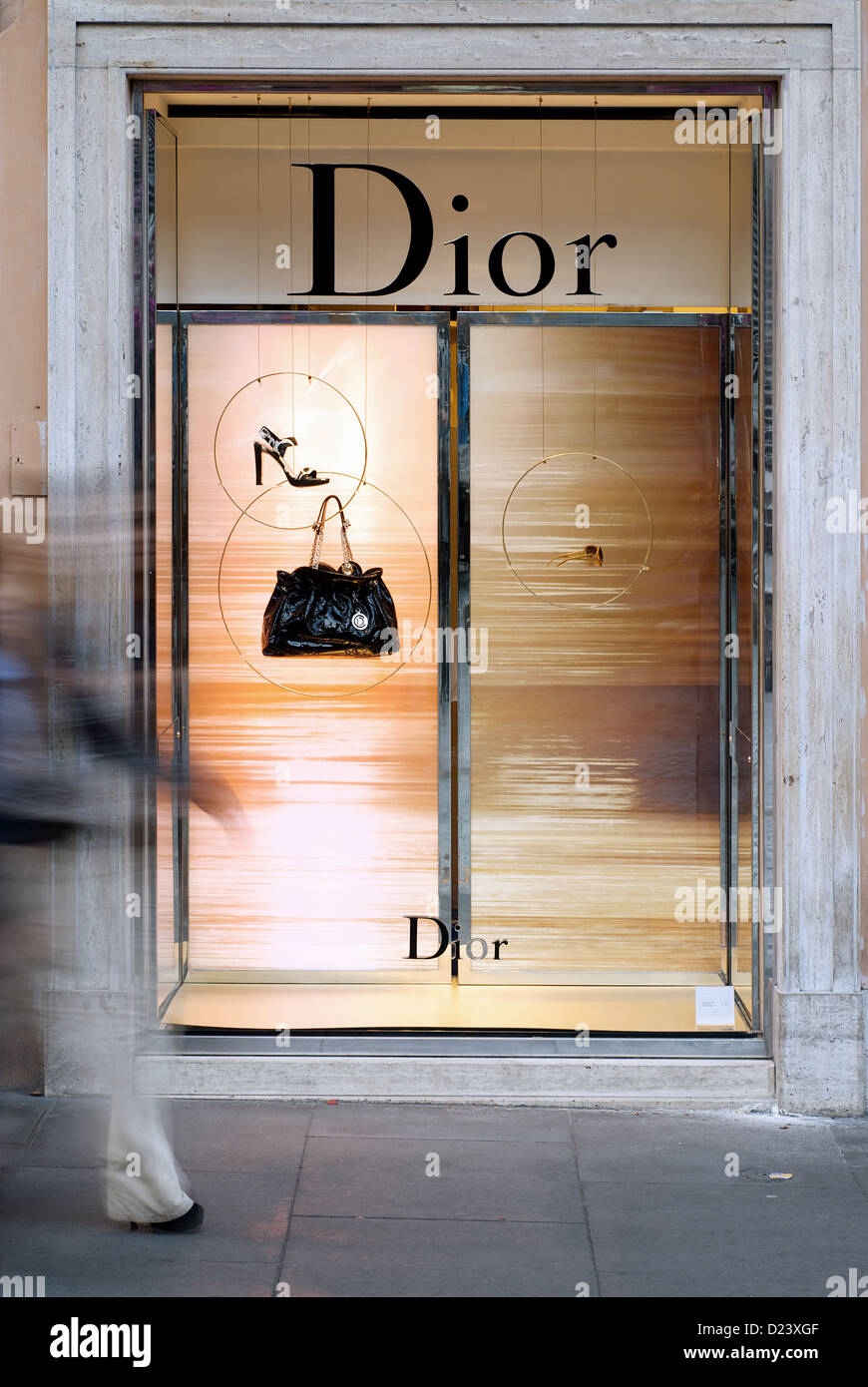 Roma, Italia, vetrina per Dior Foto Stock