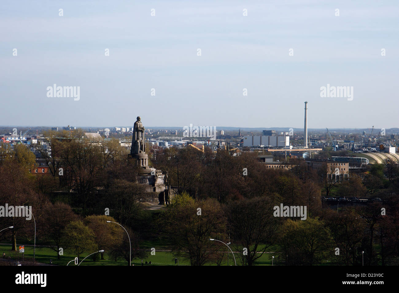 Amburgo, Germania, monumento al principe Otto von Bismarck al porto di Amburgo Foto Stock